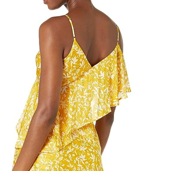 NWT BCBGMAXAZRIA Women's Ruffle Asymmetrical Cocktail Dress Honey - Picture 4 of 8